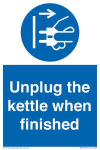 Unplug the kettle when finished